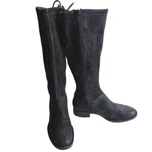 Born Hayden Knee High Riding Boots, Black Suede, Women's Size 5.5M
